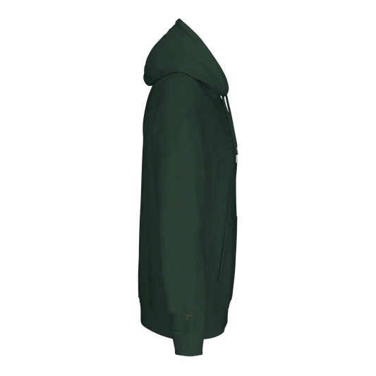 Lettre hoodie groen met initialen zij aanzicht