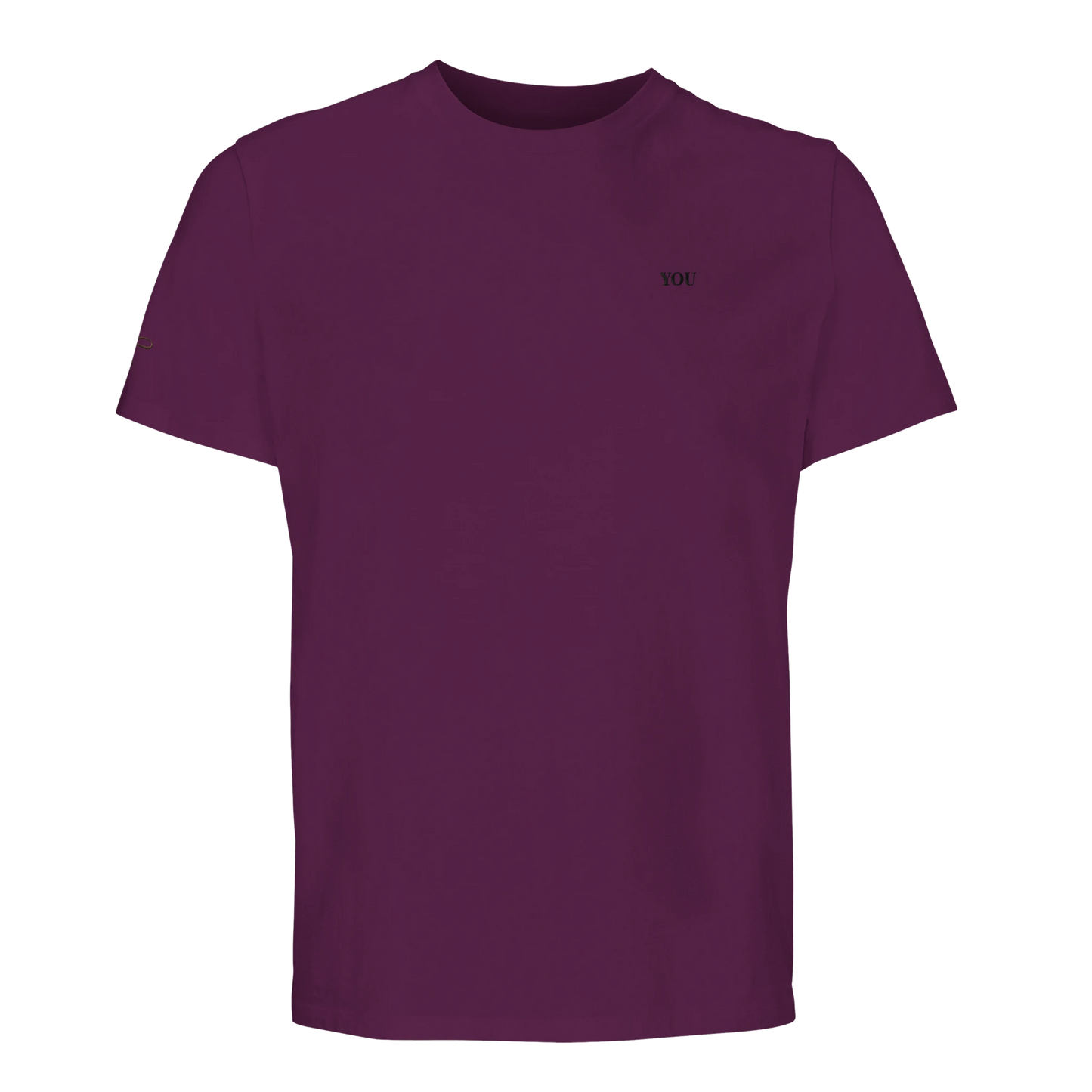 Lettre T shirt bordeaux rood met initialen voor aanzicht 