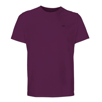 Lettre T shirt bordeaux rood met initialen voor aanzicht 