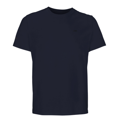Lettre T shirt navy met initialen voor aanzicht 