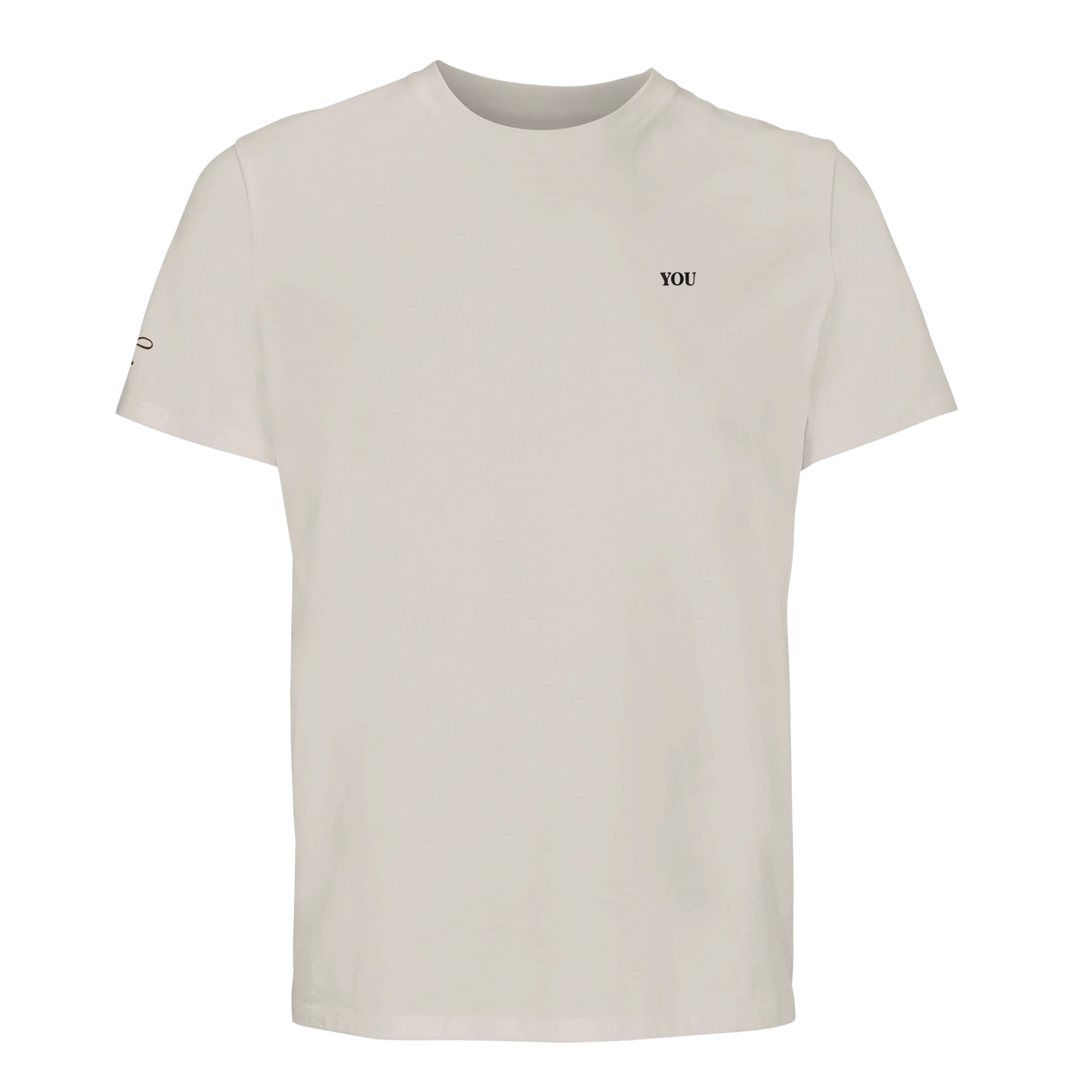 Lettre T shirt wit met initialen voor aanzicht 