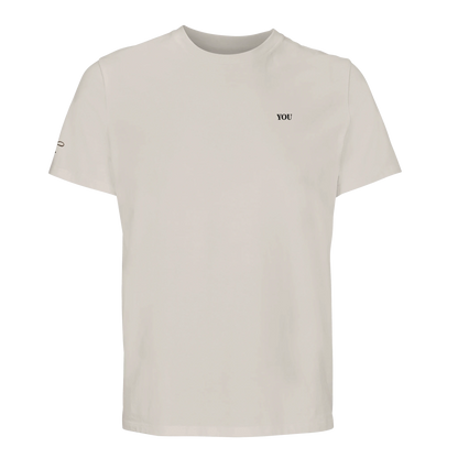 Lettre T shirt wit met initialen voor aanzicht 