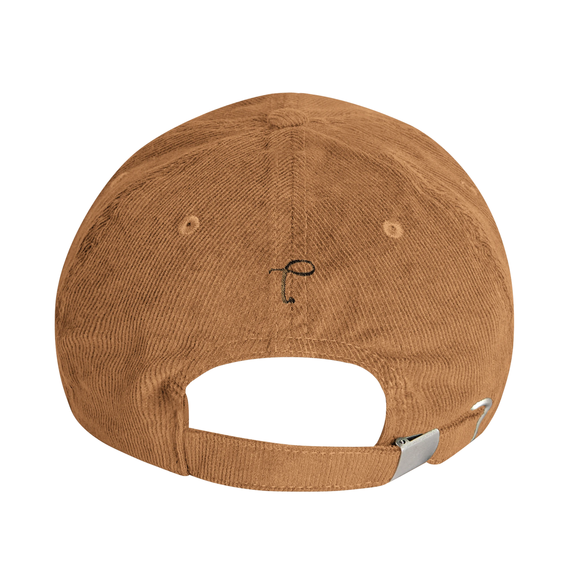 Lettre corduroy pet bruin met logo achterzijde