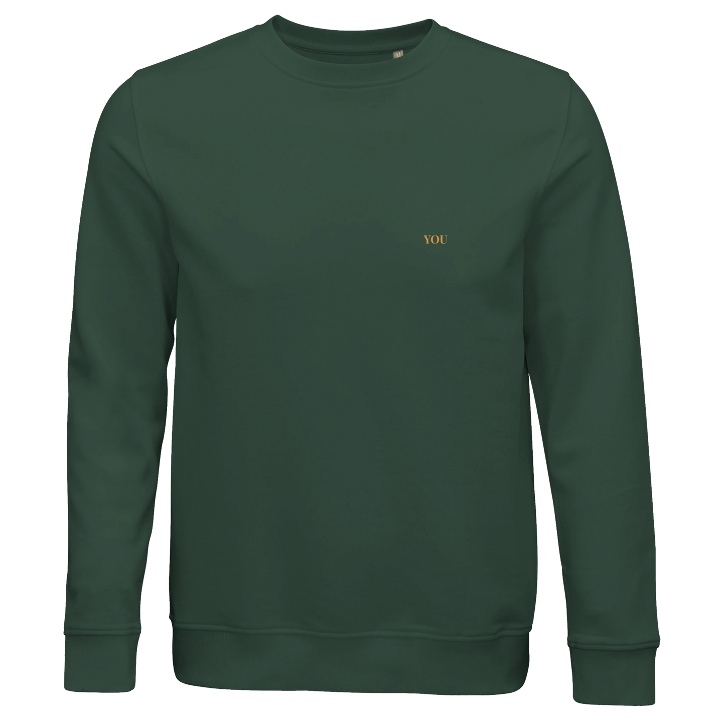 Lettre crewneck sweater groen met initialen voor aanzicht 