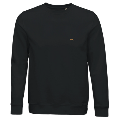 Lettre crewneck sweater zwart met initialen voor 