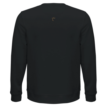 Lettre crewneck sweater zwart met logo achterkant