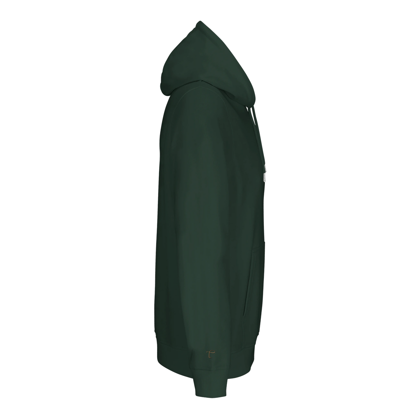 Lettre hoodie groen met initialen zij aanzicht 
