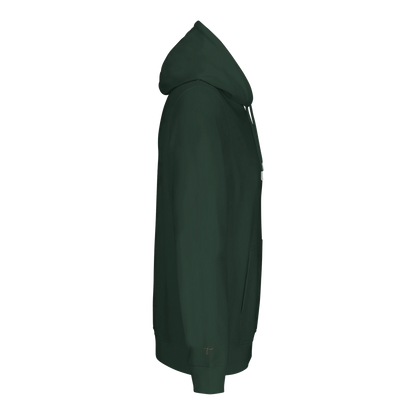 Lettre hoodie groen met initialen zij aanzicht 