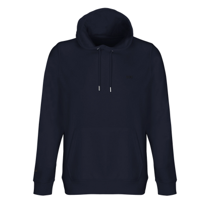 Lettre hoodie navy met initialen voor aanzicht 