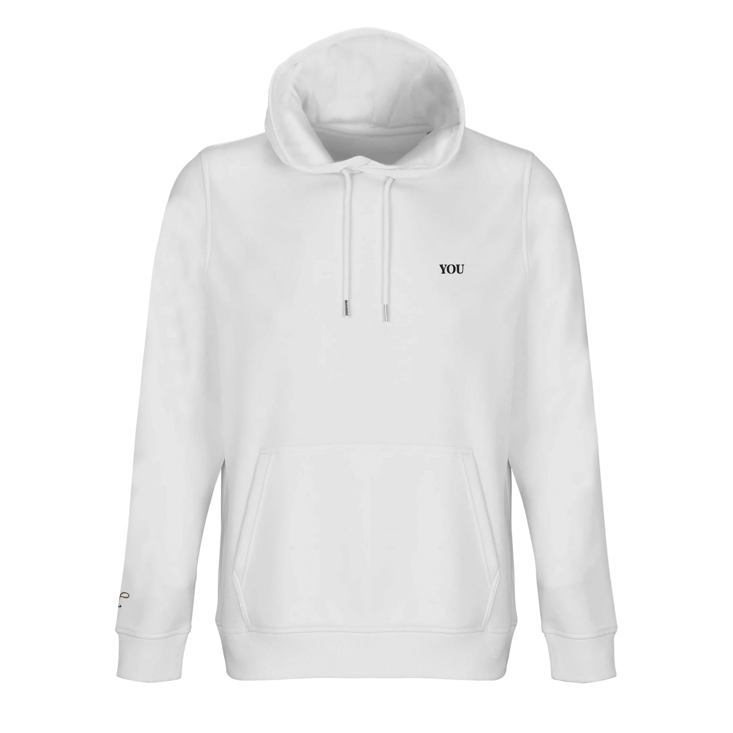 Lettre hoodie wit met initialen voor aanzicht 